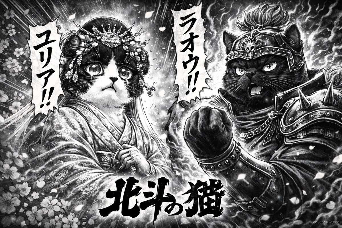 今日はひな祭りやと思って、チャッピーにうちの猫を北斗の拳っぽくしてもらったら「北斗の猫」になった。笑

ちなみに私は小学生の頃からユダ推し。
昔からクセ強いのが好き。

好きになるのに理由なんてないのよ。