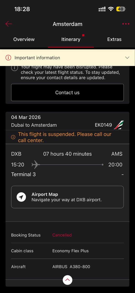 MikeStachurski's tweet photo. @EmiratesSupport @emirates my second flight I booked with you got canceled. Send DMs here on IG FB and tried to call 1000 times no reply. https://t.co/LTsyp8jIDj