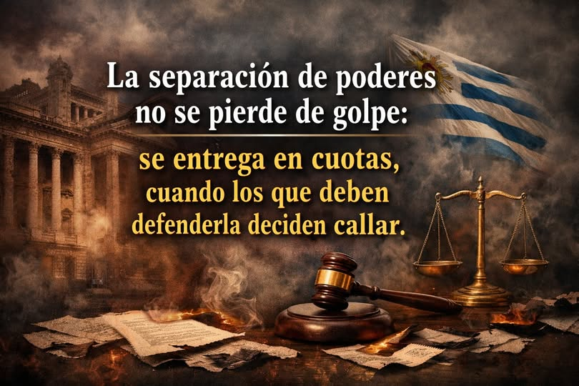 ISupparo's tweet photo. Quieren crear un Ministerio de Justicia...y frente a esta intervención alevosa de la justicia por parte del poder ejecutivo, yo me pregunto:

¿Dónde están los jueces, actuarios y todos los funcionarios del poder judicial?

¿Dónde esta el Sindicato de Empleados del poder judicial?

¿Dónde están el Colegio y las Asociaciones de Abogados para luchar por la separación de poderes y la imparcialidad de los jueces?

¿Dónde está la Asociación de Escribanos?

¿Dónde esta la UDELAR y las universidades de derecho de nuestro país?

¿Dónde está la Fiscalia Géneral de la Nación?

¿Dónde están las Cámaras de Empresarios que van a sufrir el atropello?

¿Dónde están las asociaciones de periodistas independientes?

Si las instituciones llamadas a defender la República no reaccionan ahora, cuando aún estamos a tiempo de debatir y corregir, mañana puede ser demasiado tarde.

La separación de poderes es la garantía de nuestra libertad.

En el Uruguay, renunciar a defenderla sería renunciar a uno de los pilares de nuestra democracia.