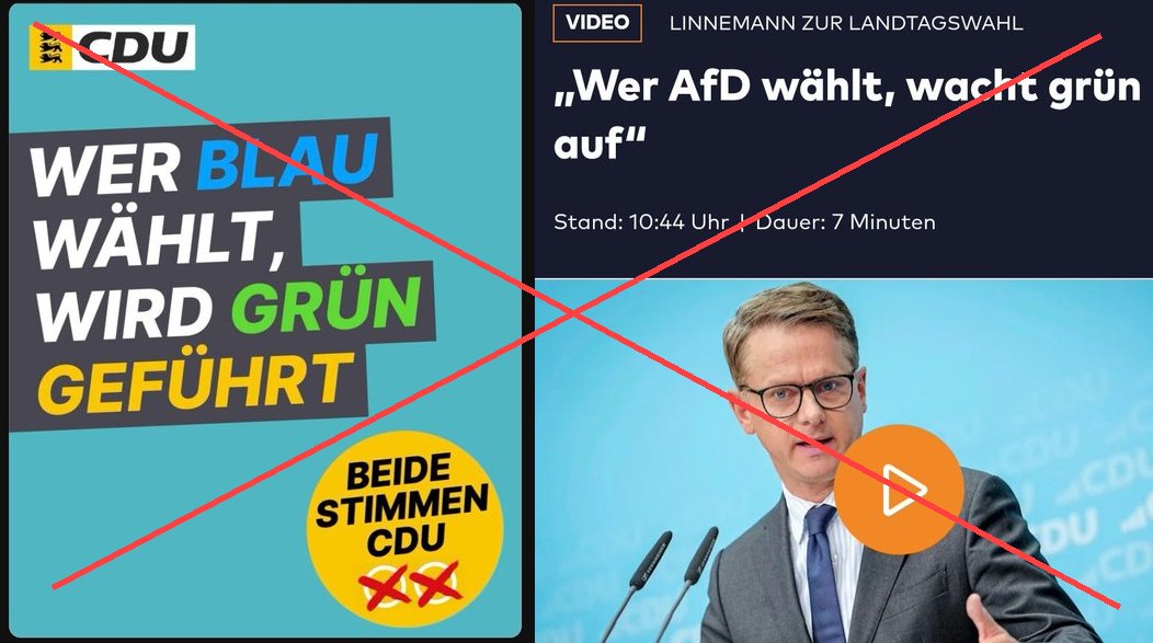 Die #NieWiederCDUCSU scheint eine neue Hetz-Parole gegen #DieGrünen ausgegeben zu haben:

"Wer AfD wählt, wählt grün!"

u.a. #Linnemann und #Spahn verteilen das gerade laufend. Aber Grüne #Dreckschleuder nennen wegen #BioDieselLKW. 
Ihr habt sie doch nicht mehr alle 🖕🖕