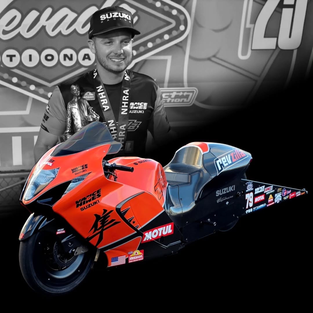 suzukicycles's tweet image. The @nhrapsm 2026 season kicks off this weekend in Florida! Which @vanceandhinesmotorsports rider is your pick to win?

#repost @vanceandhinesmotorsports

Two champions. One team. One mission.

#RevZilla #Motul #VanceAndHines #Suzuki #NHRA