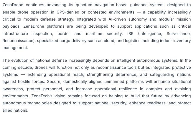 og_tigress's tweet image. $ZENA #advertisement 

🗞️News out this morning in regards to additional developments and Congressional Engagment by ZenaTech

🔥Later this month ZenaDrone will be meeting for a SECOND time with key Members of Congress for their drone subsidiary. They will discuss US mfg plans as