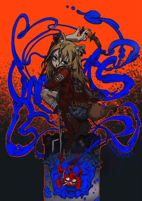 魂吸って吐いて。 何億年ぶりに煙を描いた気がします #kmnzlita