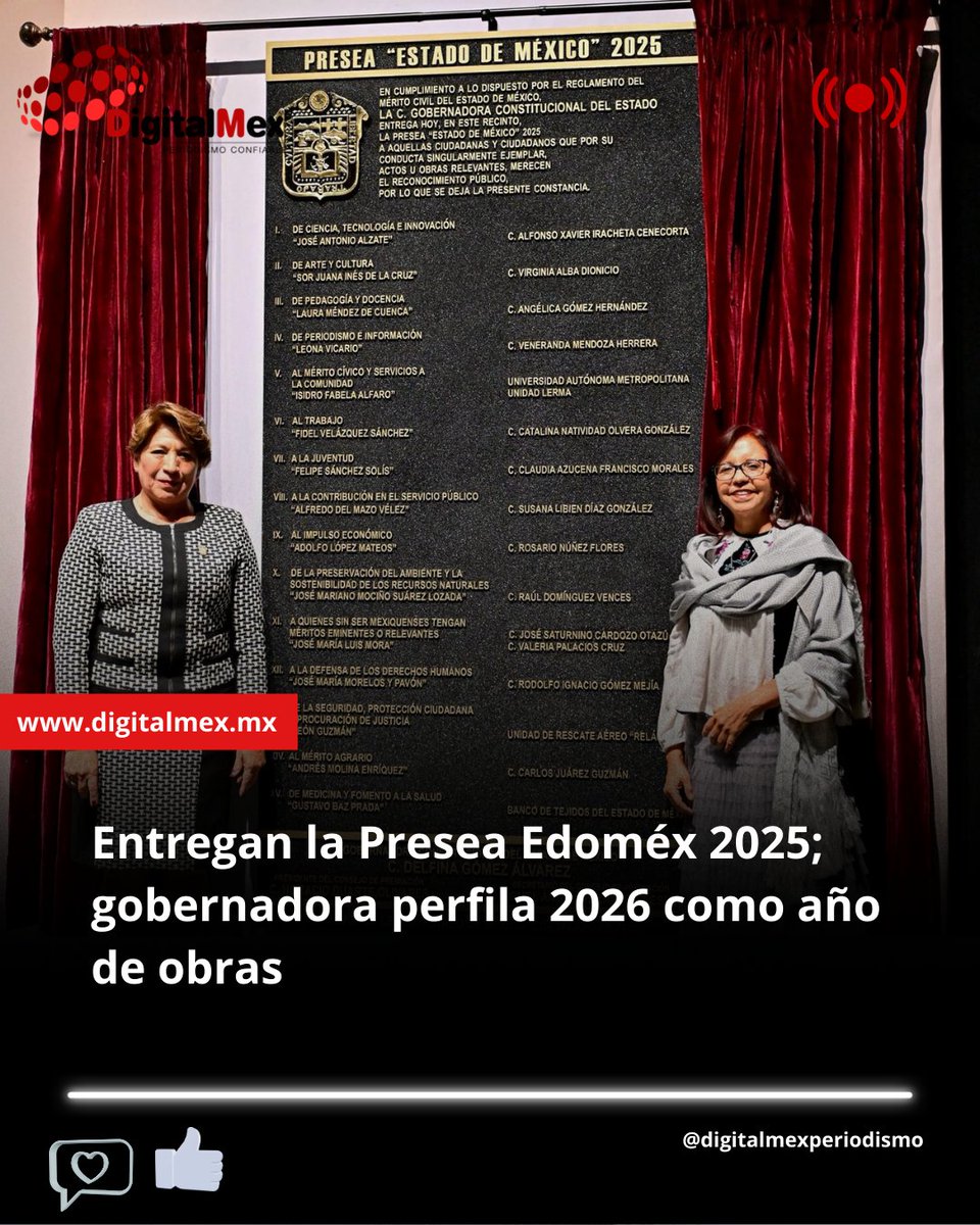 🏅🚧 Edomex marca rumbo para 2026: Delfina entrega la Presea Edomex 2025 ...