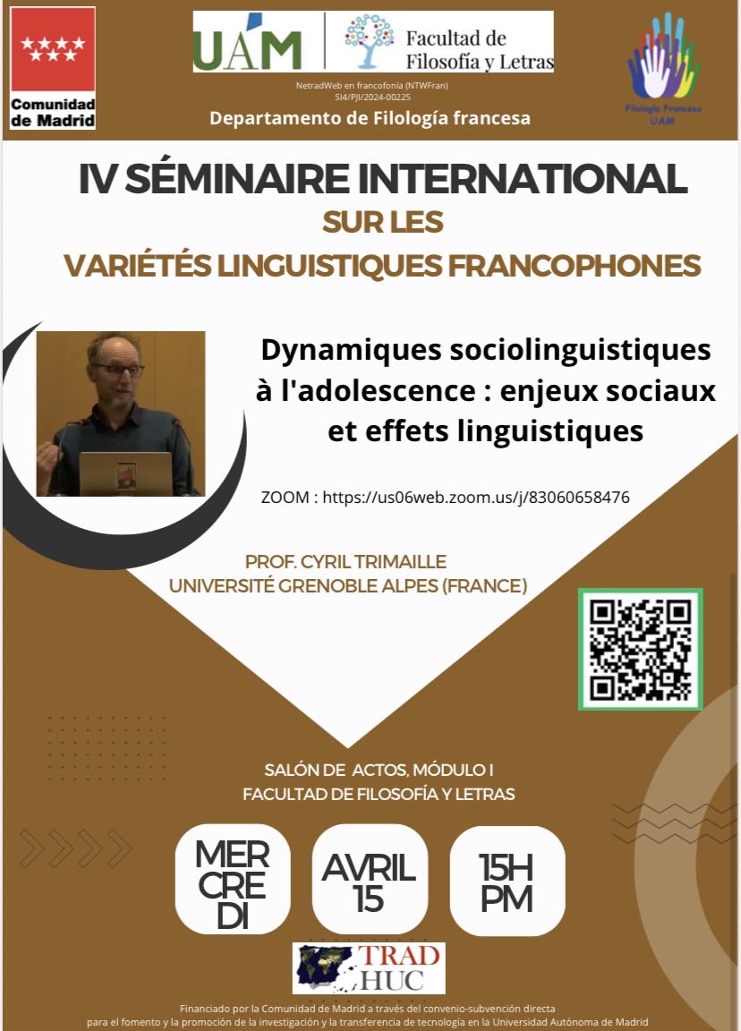 tei_uam's tweet photo. No te puedes perder el IV Seminario Internacional sobre las variedades lingüísticas del francés‼️
🗓️4 y 25 de marzo y el 8 y 15 de abril 
🕒15h https://t.co/Rj4rm4Q0wP