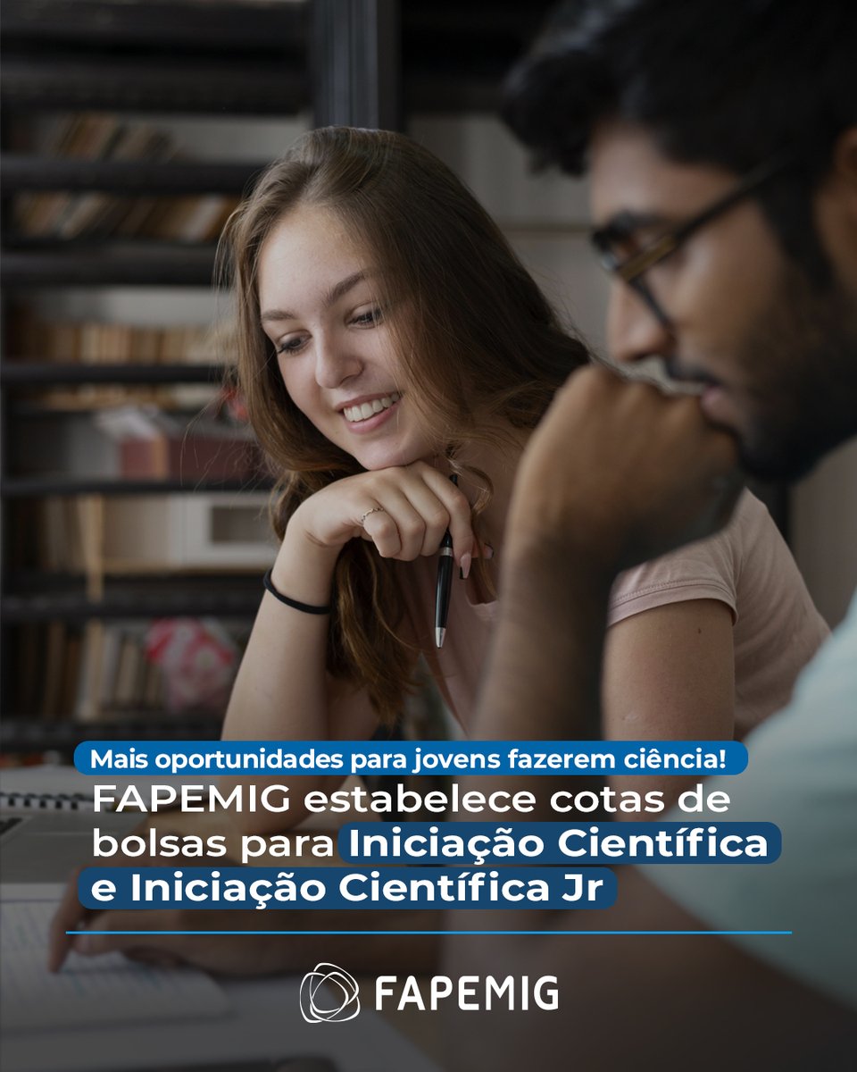 fapemig's tweet photo. 🔭A FAPEMIG atualizou o número de bolsas de cotas nas Instituições de Ciência e Tecnologia (ICTs) de Minas Gerais nos programas de Bolsa de Iniciação Científica (BIC) e Bolsa de Iniciação Científica Jr (BIC Jr).
📲Saiba mais sobre essa atualização no nosso site! https://t.co/61QdV3pFwg