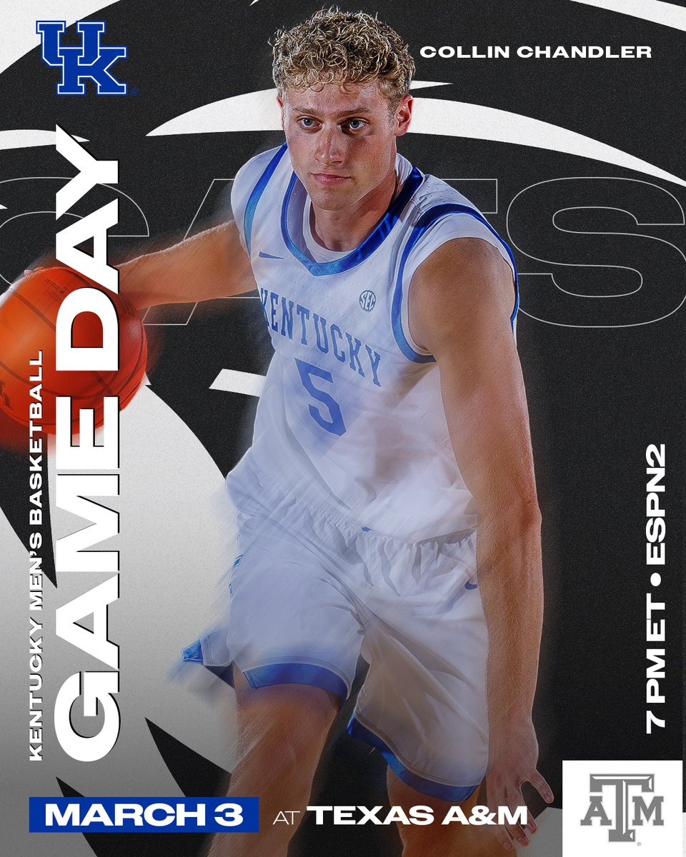 Game day in March 😼

⏰ - 7 pm ET
📺 - ESPN2: tinyurl.com/yc225258
📻 - <a href="/UKSportsNetwork/">UK Sports Network</a>: tinyurl.com/4pjjr6cc
📊 - tinyurl.com/2xshnbx7
📍 - Reed Arena
🎟️ - tinyurl.com/rwzmm2vv
👤 - <a href="/collinchand13r/">collin chandler</a> 
🗺️ - tinyurl.com/24tj4bz8
📰 - tinyurl.com/4bh33zm2