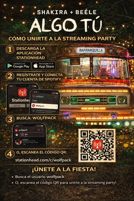 SnowyWolf_83's tweet photo. 🔥¡YA LLEGA SHAKIRA + BEÉLE! 🔥
Mañana día 4 de Marzo justo después del lanzamiento de "Algo Tú" únete a la Fiesta de Streaming Oficial en Stationhead. 
Vamos a darle a "Algo Tú" el debut que se merece la REINA. 🎧
 📍 Únete aquí: https://t.co/IdqBgP6upt
¡Demostremos el poder de la loba! 🐺🐾🚀 
@shakira @beelecito #AlgoTu