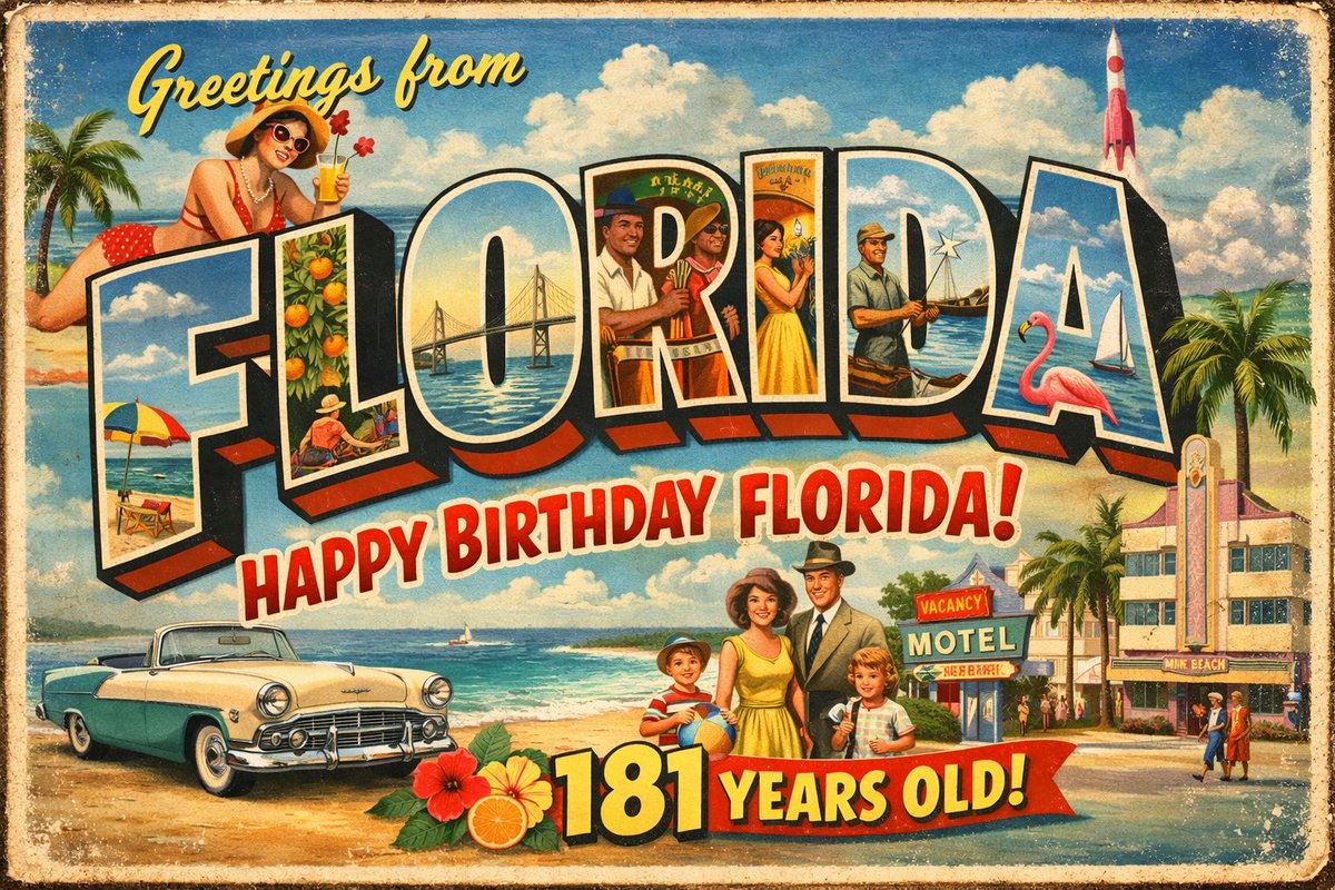 Happy birthday Florida. 181 years old today. Proud to be a native and where I call home!!!