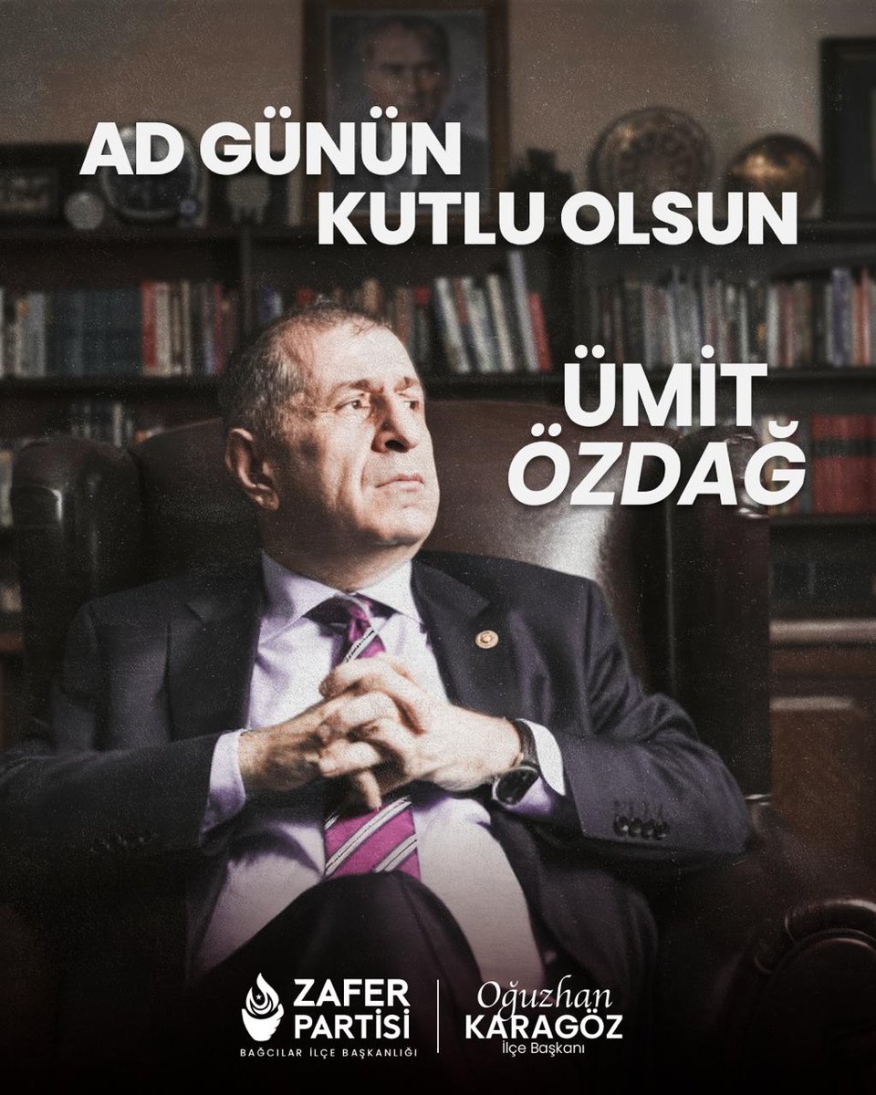 Türk Milletinin son kalesi olan Zafer Partisinin kurucusu, yolumuzun öncüsü Genel Başkanımız Sn. Prof. Dr. Ümit ÖZDAĞ beyefendinin doğum gününü kutlar hem partimiz hem şahsi hayatı adına güzel bir yıl dileriz.