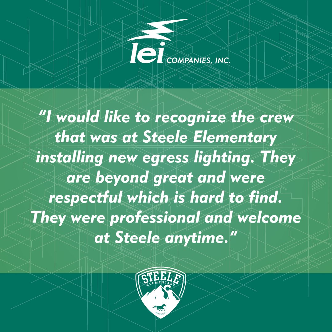 LEICompanies's tweet photo. 🌟 Big shoutout to Fernando and Aaron in the LEI Service Department for earning praise from our friends at Steele Elementary! 🙌

It truly does come back to our people. 

#testimonial #customerservice #serviceexcellence https://t.co/vmBSR6cXGB