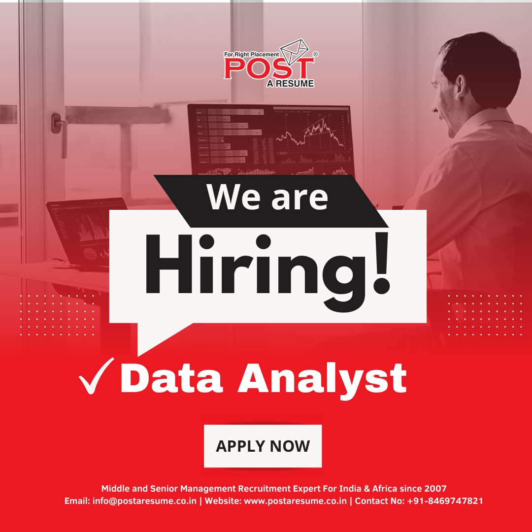 postaresume's tweet photo. �� Hiring: Data Analyst (Customer Service Department
🔍 Apply for more opportunities here:
https://t.co/B0PvcN59xc
#DataAnalyst #VadodaraJobs #SoftwareJobs #CustomerServiceJobs #SQLJobs #ExcelSkills #HiringNow #TechCareers
#opentowork #jobseeker #vipulmmali #postaresume https://t.co/G6csGFuW8y