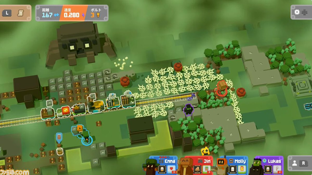 famitsu's tweet photo. 協力線路建設アクションゲーム『Unrailed 2:バック・オン・トラック』がSwitch2／Switchで5月に配信決定【インディーワールド】
https://t.co/LOHGijAAJX

素材を集めて、線路を作り、動き出したら止まらない列車をゴールに導く協力アクションゲーム

#IndieWorld #インディーワールド https://t.co/Jlm95hA4PY