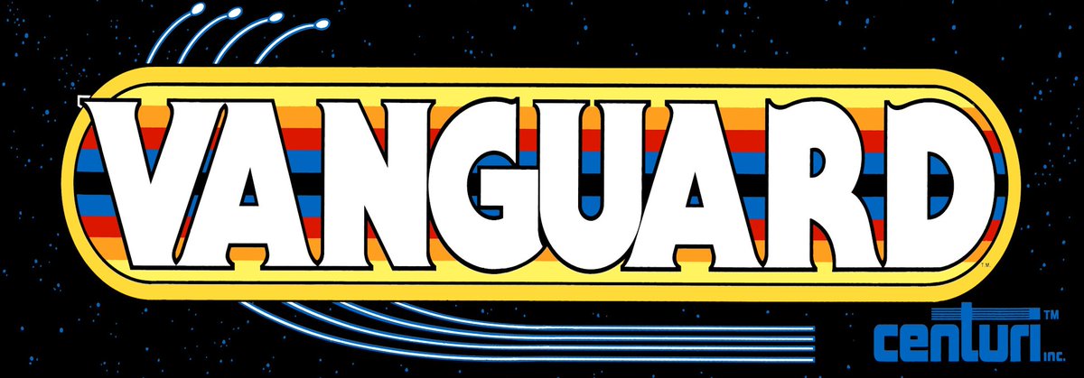 PinballVault's tweet photo. Vanguard is a 1981 scrolling shooter by SNK, released in North America by Centuri. You pilot a ship through multi-directional scrolling zones, firing independently in four directions while managing fuel and grabbing invincibility power-ups. --Bon Voyage-- https://t.co/pAKiVBqrM1
