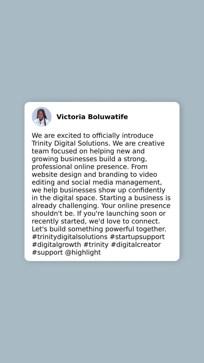 OlorodeVictoria's tweet photo. Your brand deserves to look as good as your vision feels. We started Trinity Digital Solutions to help new brands avoid the common mistakes we see online. 

#Khamenei #trinitydigitalsolutions #IranWar #digital #businesstips https://t.co/vV5kGyFJS4