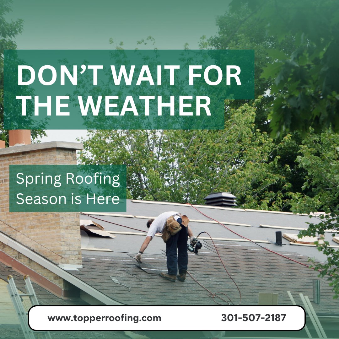 TopperRoofing's tweet image. Spring roofing season has started.

Book inspections early, before storms hit and schedules tighten.
➡️ topperroofing.com/homeowners/

#TopperRoofing #SpringRoofing #RoofCare