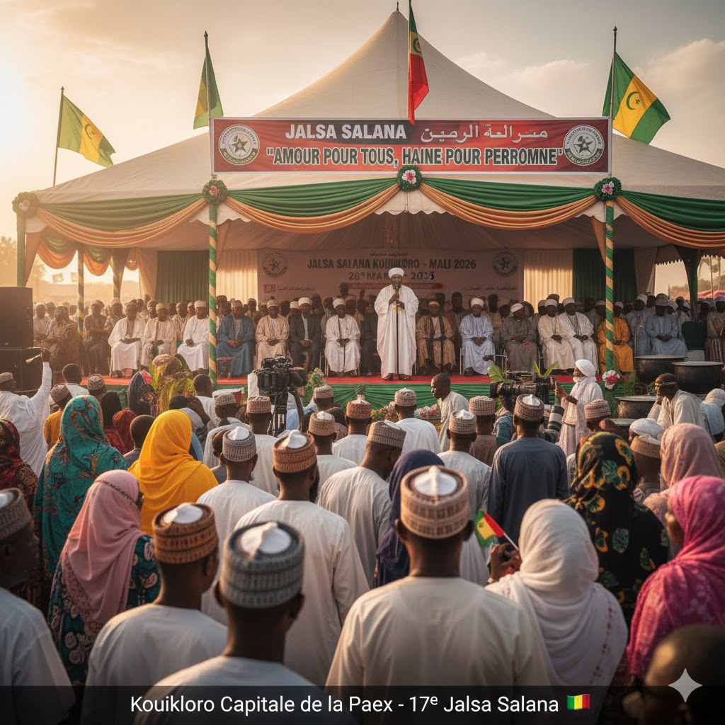 maliactu's tweet image. 🌙 #Mali : Koulikoro devient la capitale de la spiritualité du 27 au 29 mars 2026 pour la 17e Jalsa Salana ! ✨
Des milliers de délégués attendus pour ce grand rassemblement de la communauté Ahmadiyya sous le signe de la paix et de la fraternité. 🙏🇲🇱
#Koulikoro #JalsaSalana