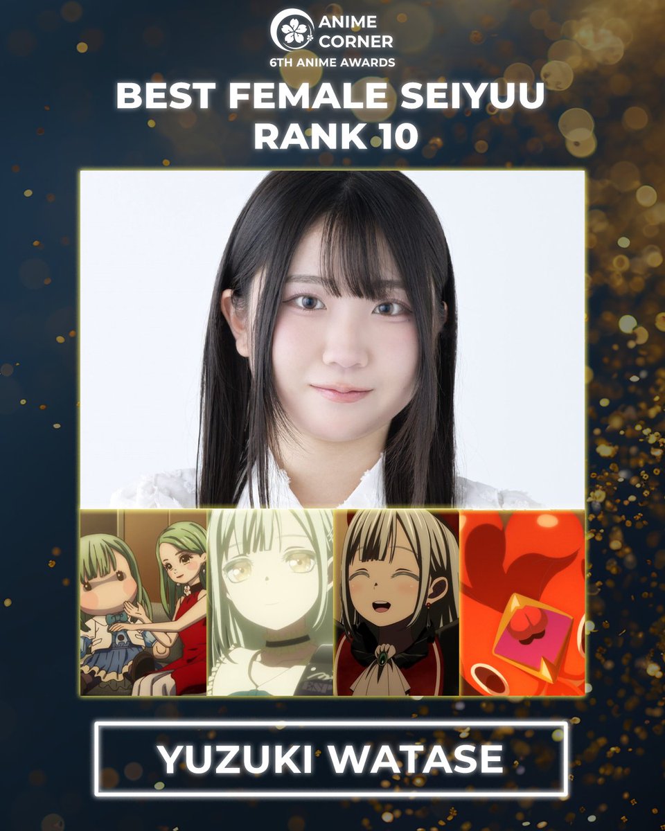 seiyuucorner's tweet photo. 🏆 2025 Anime Awards 🏆
Best Female Seiyuu Rank 10
Yuzuki Watase https://t.co/KFV1eJxOQ3