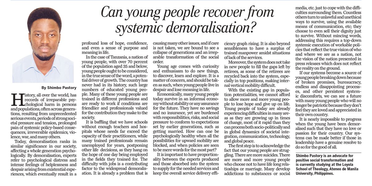 docshimbo97's tweet photo. My article in The Citizen Tanzania @TheCitizenTz  on Tuesday 24th Feb., 2026. Enjoy reading. https://t.co/aJGaxFyj2Z
