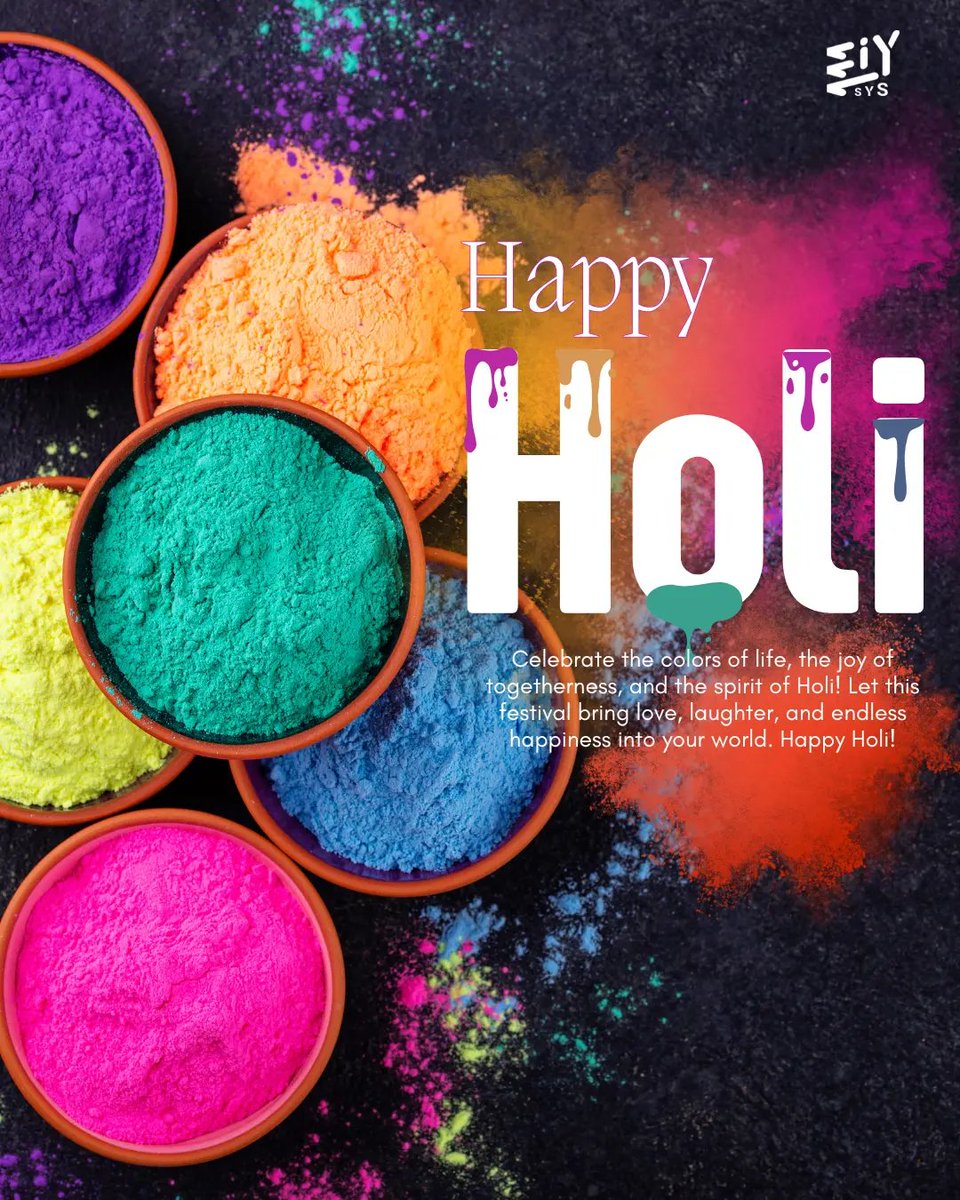 Happy Holi 🎨

<a href="/eiysys/">EIY SYS Pvt Ltd</a> wishes everyone a vibrant and prosperous Holi.

May this #festival of colors bring renewed energy, fresh opportunities, and continued progress.

#HappyHoli #eiysys #FestiveGreetings