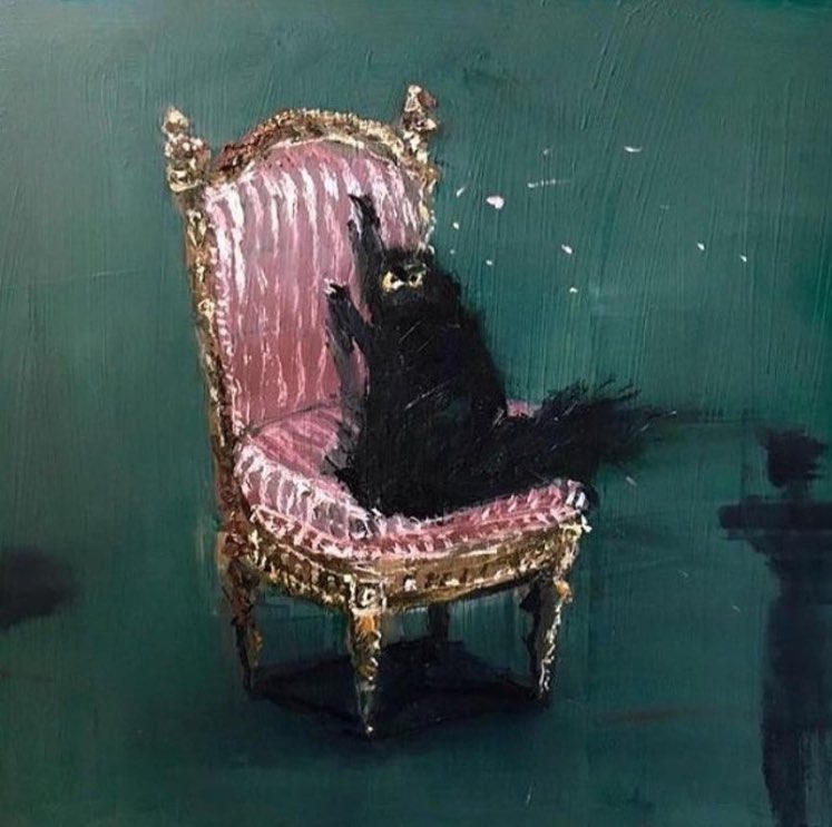 gatuna_Pilar_2's tweet photo. Vanessa Stockard 
Es una de las artistas más reconocidas y populares de Australia (1975), especialmente por su estilo muy personal, con  pinturas figurativas contemporáneas e introduce siempre de forma sutil y traviesa un pequeño retrato de su gato negro llamado Kevin. https://t.co/DcHcVcK8CC