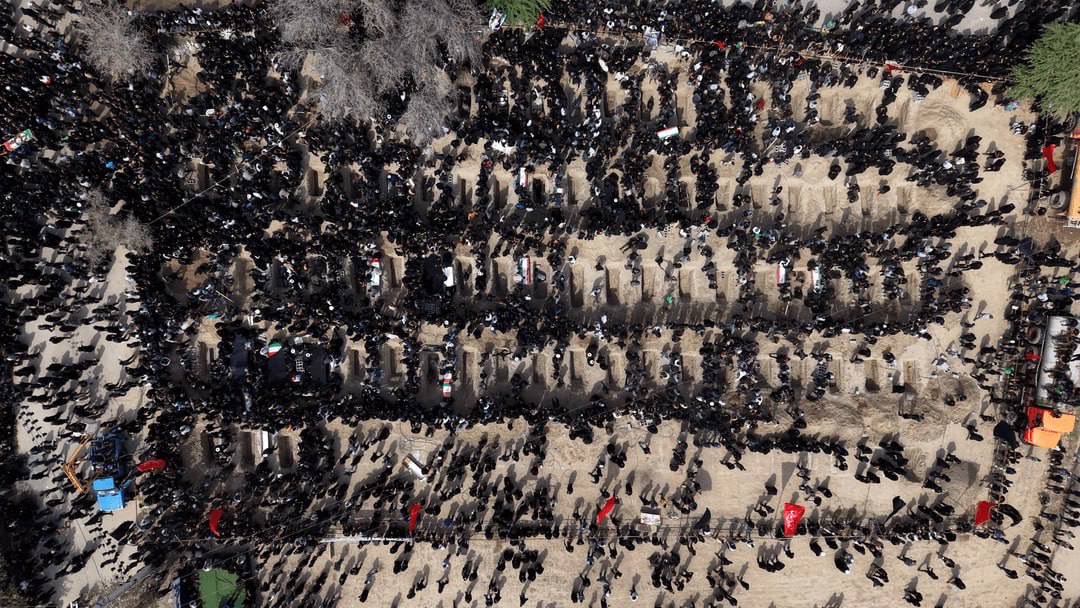 AmirSona07's tweet photo. 🙏🇮🇷 Funeral service for the 150+ Iranian primary school girls murdered by the U.S. https://t.co/BoMMvGAVbJ