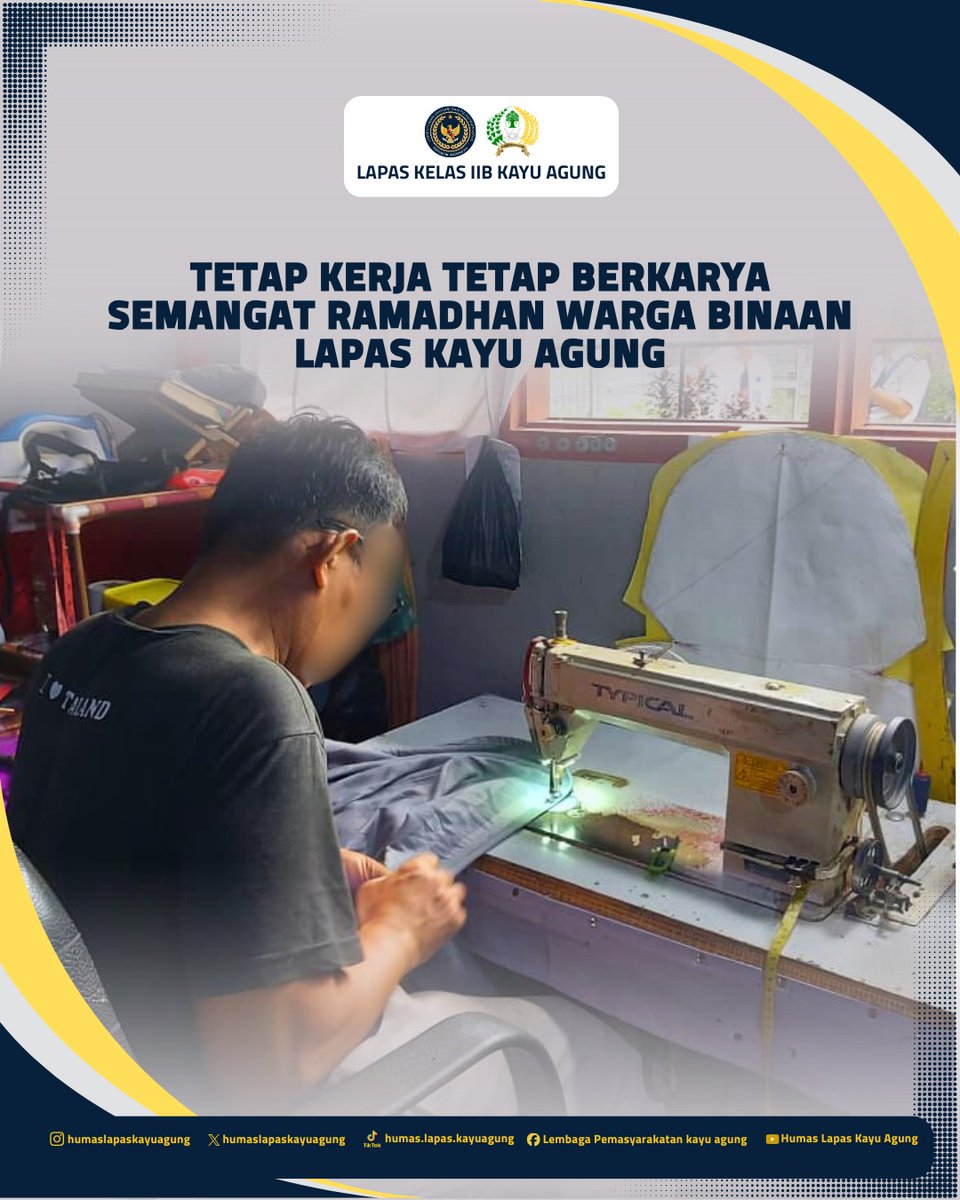 lapaskayuagung's tweet photo. Memasuki Bulan Suci Ramadhan 1447 Hijriah, Lapas Kelas IIB Kayu Agung memastikan bahwa program pembinaan kemandirian tetap berjalan secara optimal. Pada Selasa (3 Maret 2026), berbagai kegiatan kerja Warga Binaan Pemasyarakatan (WBP) terus dilaksanakan dengan tertib dan terjadwal https://t.co/QzS9Fvd7nl