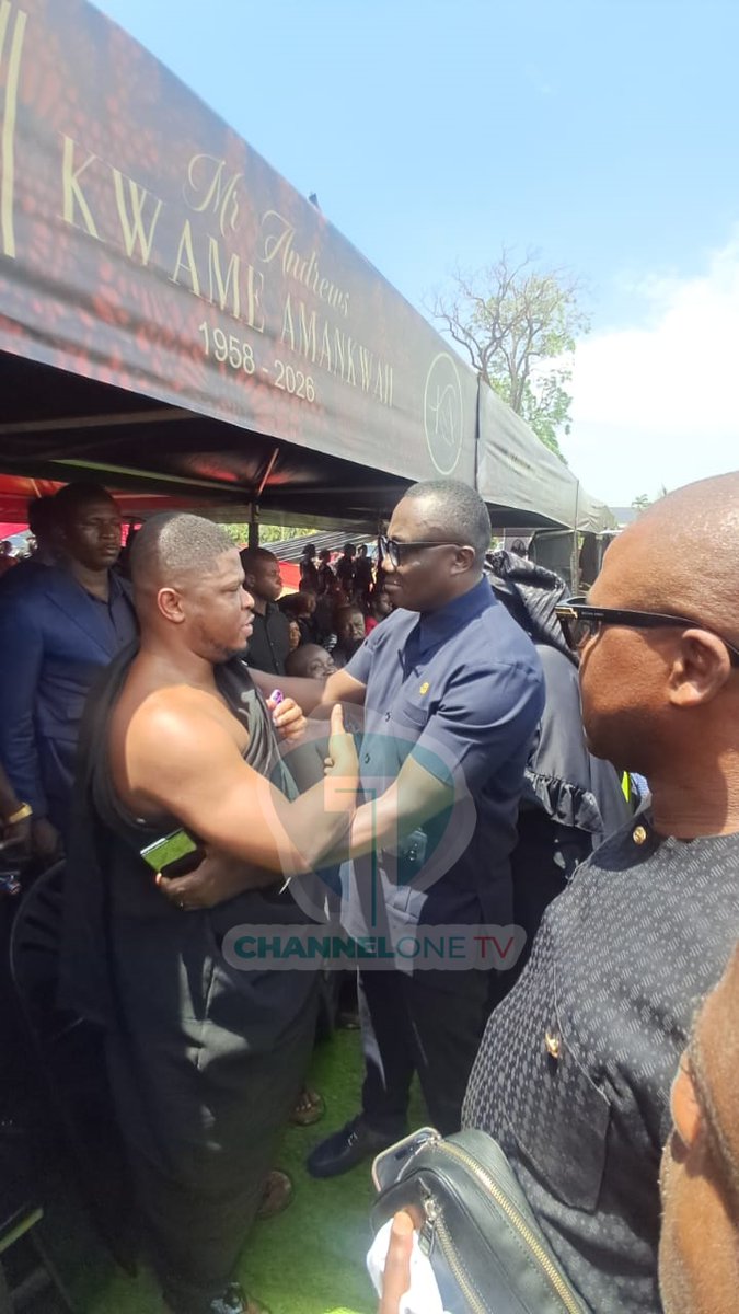 Channel1TVGHA's tweet photo. [PHOTOS]: Bola Ray is present to lend his full support and solidarity to CEO of GoldBod, Sammy Gyamfi at the one-week observation of his late father-in-law, Andrews Kwame Amankwah.

#ChannelOneNews #GhanaNews #Memorial #ChannelOneTV #BolaRay https://t.co/H6WXEOEhxi
