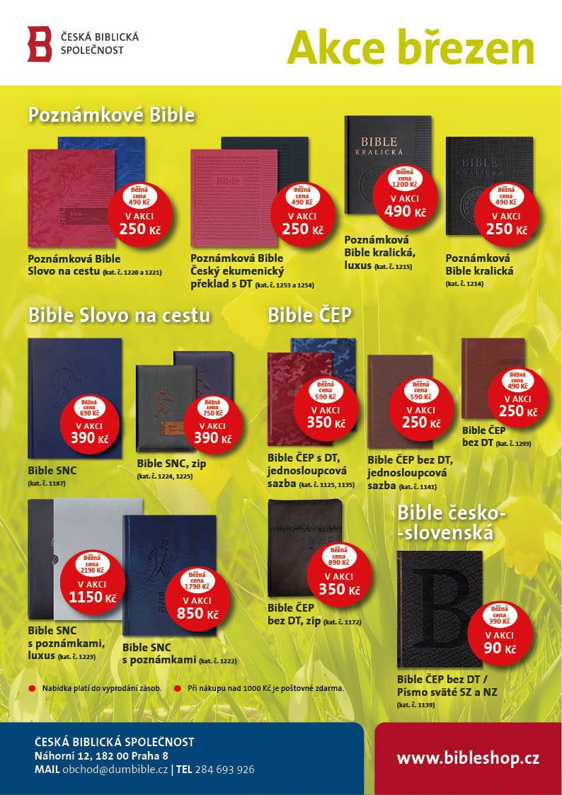 biblicka's tweet photo. Milí přátelé,
březen je tradičně měsícem Knihy, proto jsme pro Vás také letos připravili výběr z Biblí za velmi zajímavé ceny.
Více na https://t.co/dhVpcGVcUl. https://t.co/aHFblfCtcn
