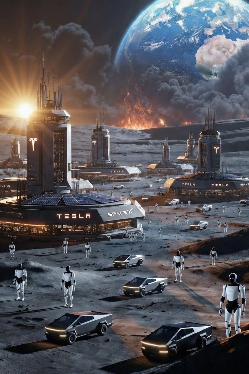未来有一天，Tesla与SpaceX在月球建起数据中心集群，完全靠永恒光照太阳能和被动辐射冷却运行，不用地球一滴水、一度电。

Starlink-Lunar 🛰️卫星网格把这里和地球无缝连通。Optimus在月球扩建更多的数据中心，维护GPU。Megapack保证能源稳定输出。