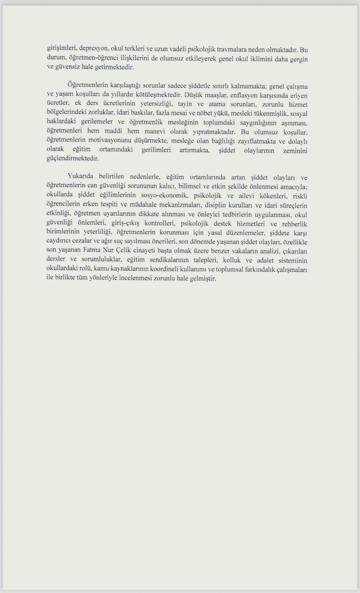 iyipartitbmm's tweet photo. Grup Başkanvekilimiz Sn. Uğur Poyraz ve Manisa Milletvekilimiz Sn. Şenol Sunat tarafından “Öğretmen Fatma Nur Çelik’in bir öğrenci tarafından bıçaklanarak öldürülmesi olayı başta olmak üzere; okullarda şiddet eğilimlerinin tüm yönleriyle incelenmesi” hakkında Meclis Başkanlığına sunulan önerge AK Parti ve MHP oylarıyla reddedildi.