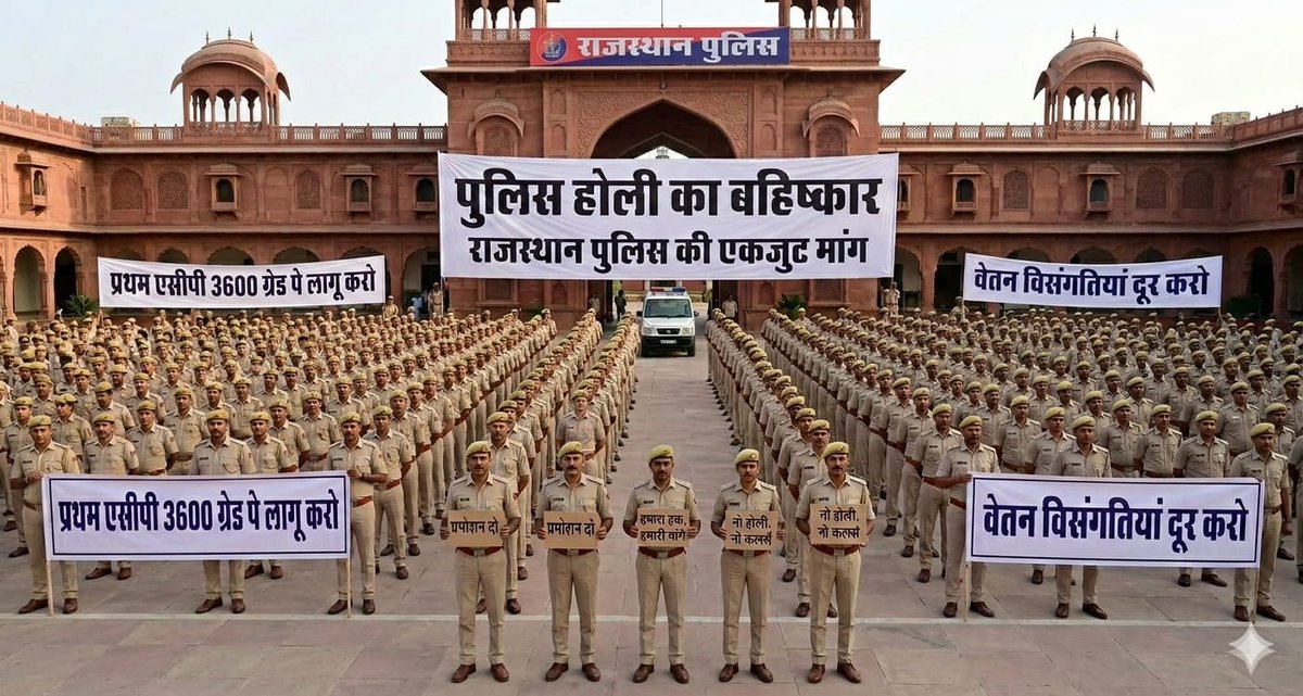 dineshyadav032's tweet photo. खाकी की होली फीकी" को एक साल बीत गया लेकिन पुलिस की मांगों पर कोई भी विचार नहीं हुआ 
आखिर क्यों अनदेखा किया जा रहा है पुलिस कार्मिकों की मांगों को?
क्यों विचार नहीं किया जा रहा है खाकी के दर्द पर ?
आखिर कौन लेगा उनकी सुध 
@zeerajasthan_ 
@RajCMO
 @News18Rajasthan
 @BhajanlalBjp https://t.co/ewR23Q9wiR