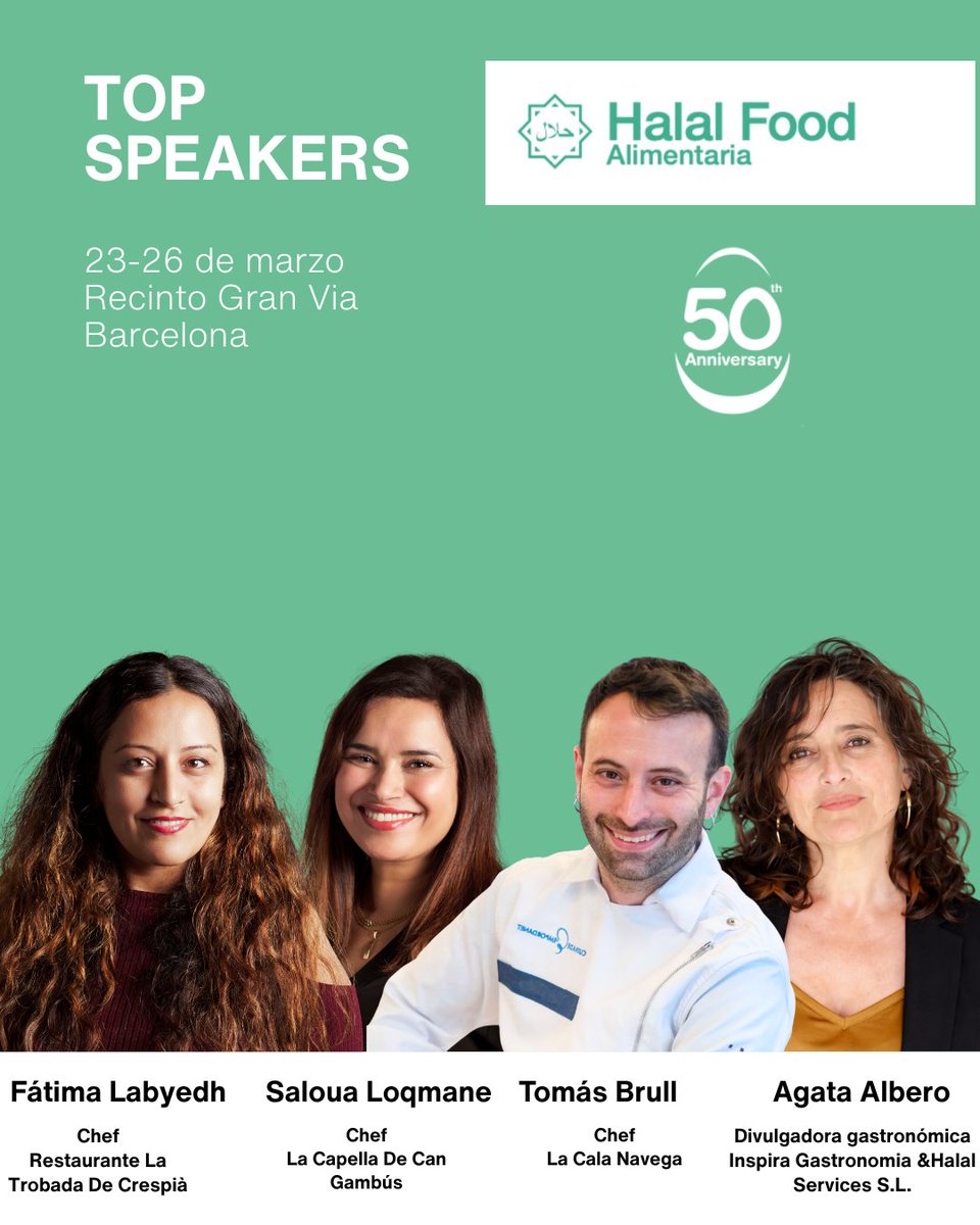 AlimentariaBCN's tweet image. El IV Congreso Internacional Halal reunirá a profesionales que representan distintas perspectivas del ecosistema halal: comunicación especializada y aplicación práctica en restauración.
#Alimentaria2026 #Halal  #50YearsFeedingTheFuture