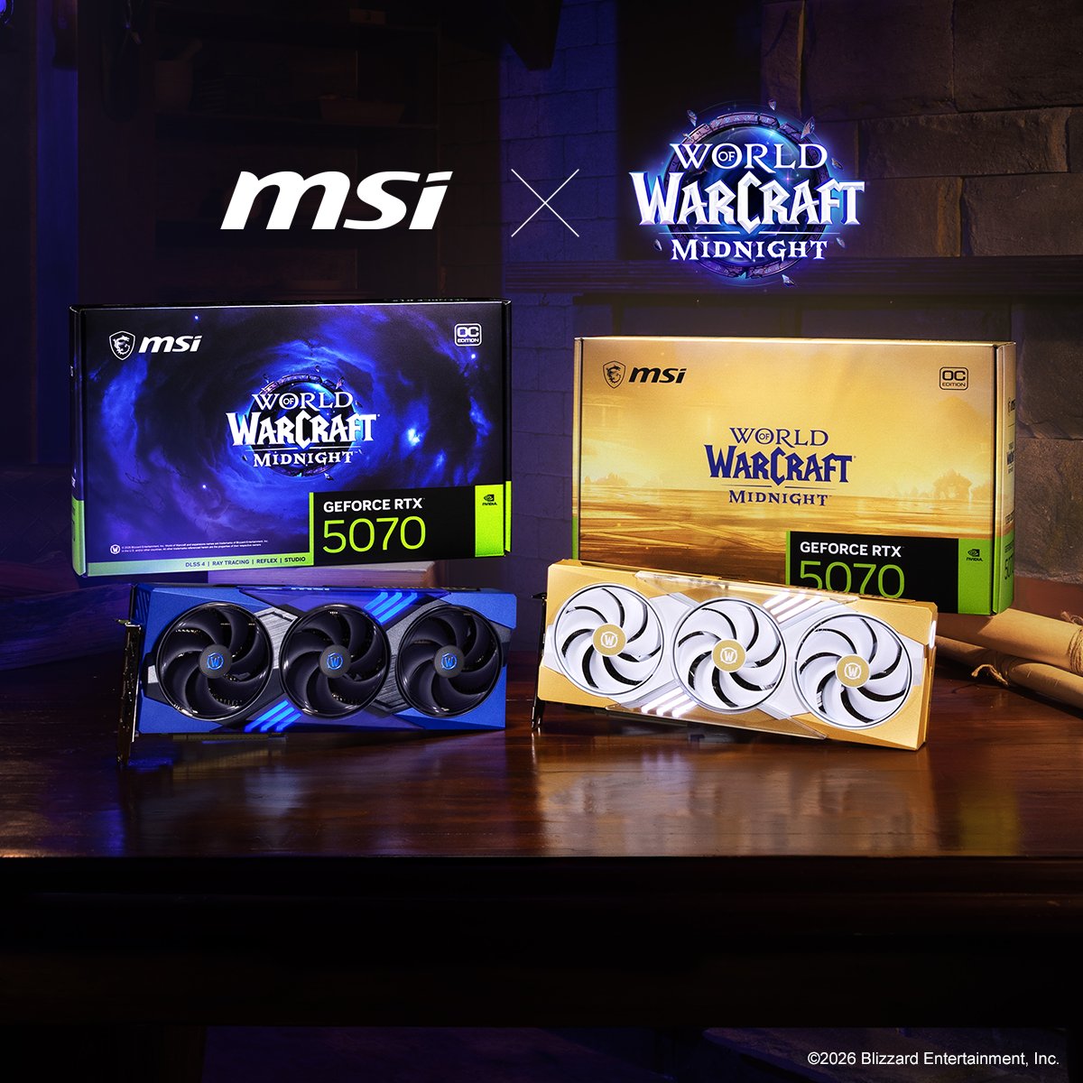 msi_polska's tweet photo. MSI GeForce RTX™ 5070 12G World of Warcraft® MIDNIGHT EDITION właśnie wylądowały w naszym e-shopie – i to w bardzo limitowanej ilości!
To nie jest zwykły drop. To legendarny loot. 
Nie przegap swojej szansy.
Jesteś #TeamVOID czy #TeamLIGHT?
📷: https://t.co/SNkVSZtw2v https://t.co/8Ttu19680S