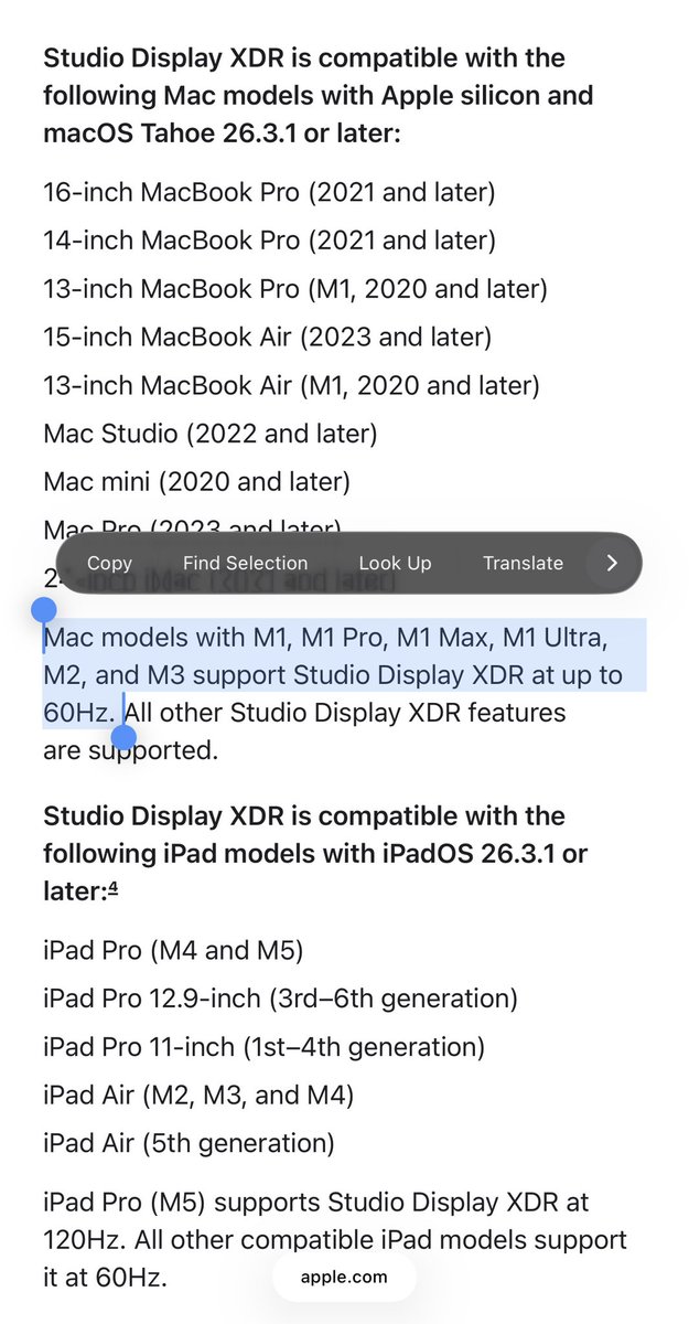 TailosiveTech's tweet image. Heads up to Studio Display XDR buyers who want the 120HZ