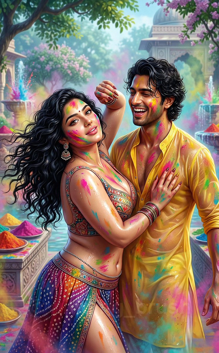 its_ppbtj's tweet photo. #Holi2026 #HoliCelebration #AIart https://t.co/q46mSSlCz4