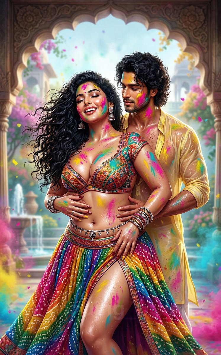 its_ppbtj's tweet photo. #Holi2026 #HoliCelebration #AIart https://t.co/q46mSSlCz4
