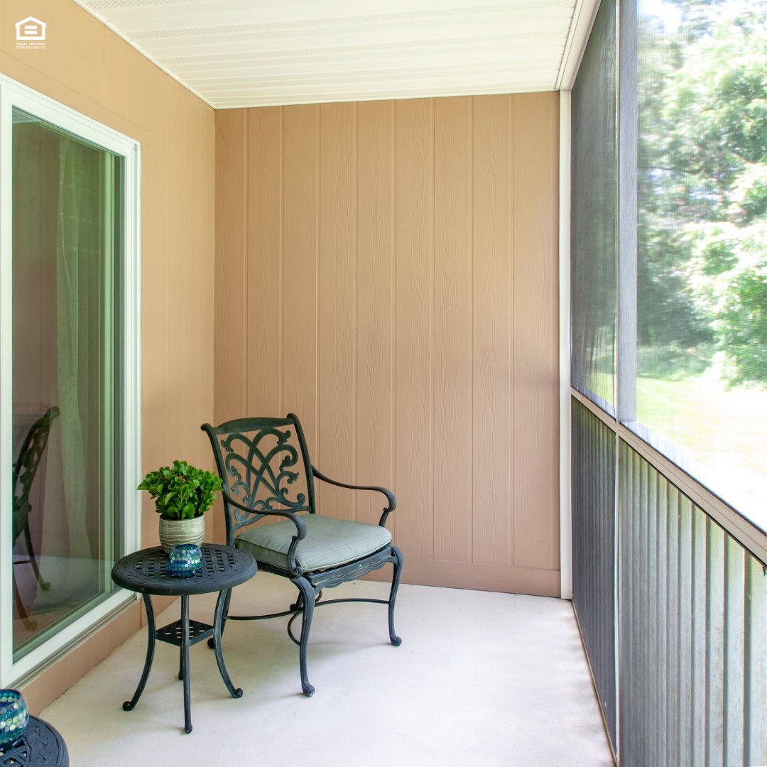 KuserVillage's tweet photo. Enjoy the fresh air and stunning views from our spacious patio, where every moment at Kuser Village is a peaceful retreat.

Check out our website for a comprehensive list of in-home amenities. https://t.co/umzecD5zg6