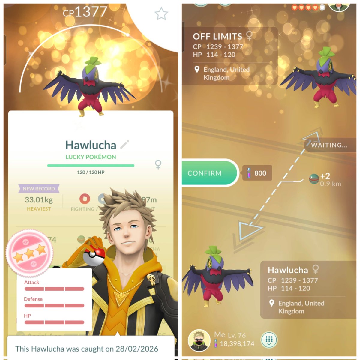 themagiczapdos's tweet image. No way!!!! Got my first Shlundo and it's Hawlucha!!!! Thank you @gomistt ✨
#Shundo #PokemonGo #PokemonGoApp #ポケモンGO