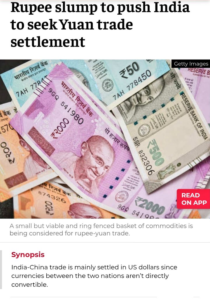 SanataniHk1's tweet photo. @ankitatIIMA @aravind Back then when this news got published could not decipher that 🇮🇳BHARAT was the Only Rashtra that was Speeding up 🚀 #Dedollarisation

Thankyou from the Bottom of Heart Guru Ji @ankitatIIMA only you explained #Dollarisation &amp; #De$ in Great detail

#Dedollarisation continues https://t.co/1oKgR3vGWP
