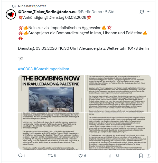 daungari167925's tweet photo. #b0303 #Xamas Versteher*in Ninja und die unsägliche pickel teens revolutions riot "@BerlinDemo" rufen zur Mullah-Unterstützung auf. Währenddessen Linke vor Ort: https://t.co/fWeKhySM6z