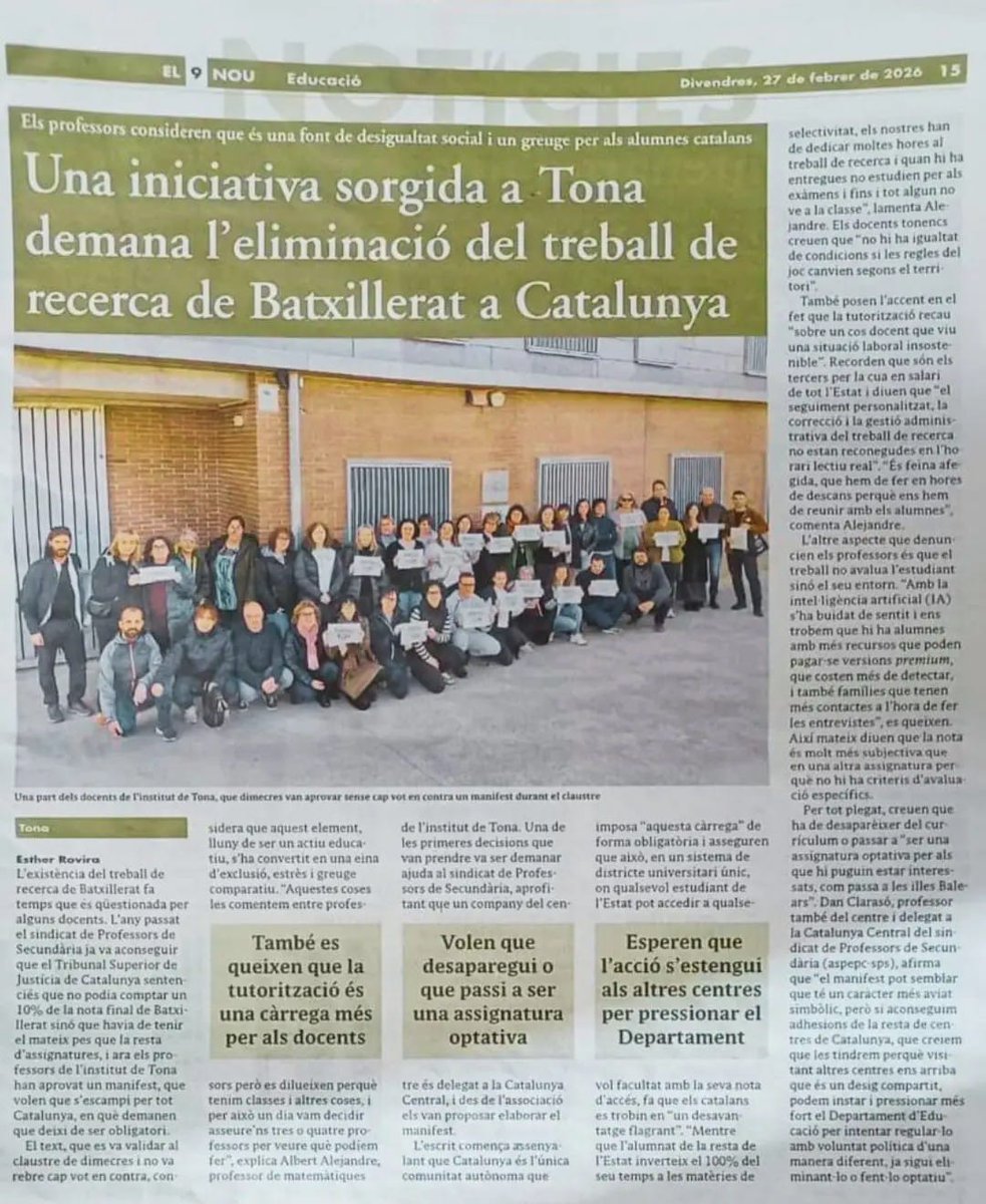 sindicat's tweet photo. ✊Professors de Secundària (aspepc-sps) hi dona suport i impulsarà la iniciativa arreu de Catalunya. https://t.co/FiC7GytofN
