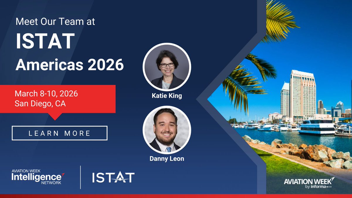 AviationWeek's tweet photo. Heading to ISTAT Americas? Connect with our team onsite! Whether you're seeking market insights, fleet data, or strategic intelligence, we're here to help you uncover new business opportunities and stay ahead of industry trends. #ISTATAmericas #AWINData https://t.co/XWcm8uui8p https://t.co/I9wuGFvGP3