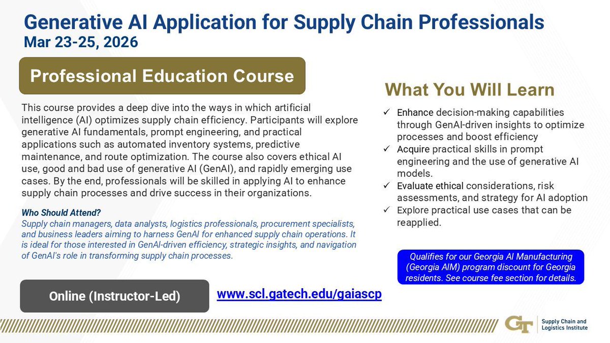 Georgia Tech Supply Chain and Logistics Institute tweet media