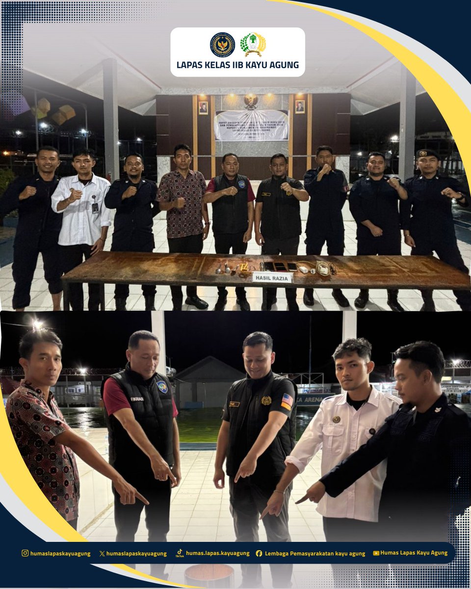 lapaskayuagung's tweet photo. Dalam rangka mengantisipasi potensi gangguan keamanan dan ketertiban (kamtib), jajaran pengamanan melaksanakan kegiatan razia kamar hunian warga binaan sebagai langkah deteksi dini dan pencegahan terhadap hal-hal yang dapat mengganggu stabilitas lingkungan pemasyarakatan. https://t.co/s3Np1eCL1r