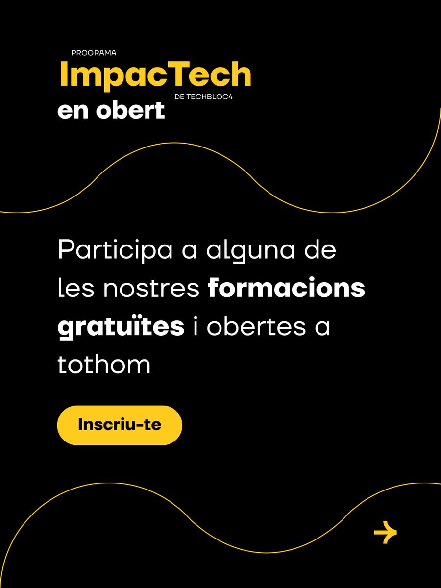 TandemSocial's tweet photo. 📢 Novetat a @TechBloc4!!

Algunes sessions del programa Impactech seran en obert i ja t'hi pots inscriure! 

🔹 Lean Startup – 4/3
🔹 Prototipatge – 9/3
🔹 IA generativa – 16/3 i 18/3
🔹 Dret digital – 23/3 i 25/3

📎https://t.co/CF5SCdhBKy 

#TecnologiaAmbImpacte https://t.co/IN1wxDfgl4