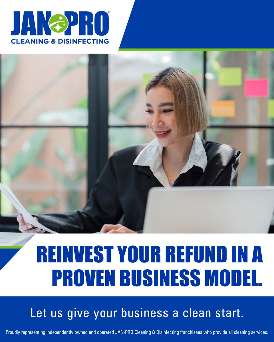 janprocentralga's tweet photo. Your refund can do more than pay bills. It can kickstart your journey to success. Visit https://t.co/lWZENnv4E1 to get started today!

#janpro #janproinCentralGeorgia #cleaningservice #goodinvestment #franchiseideas #business #financialfreedom #TaxRefund https://t.co/s5y8nCuB5P