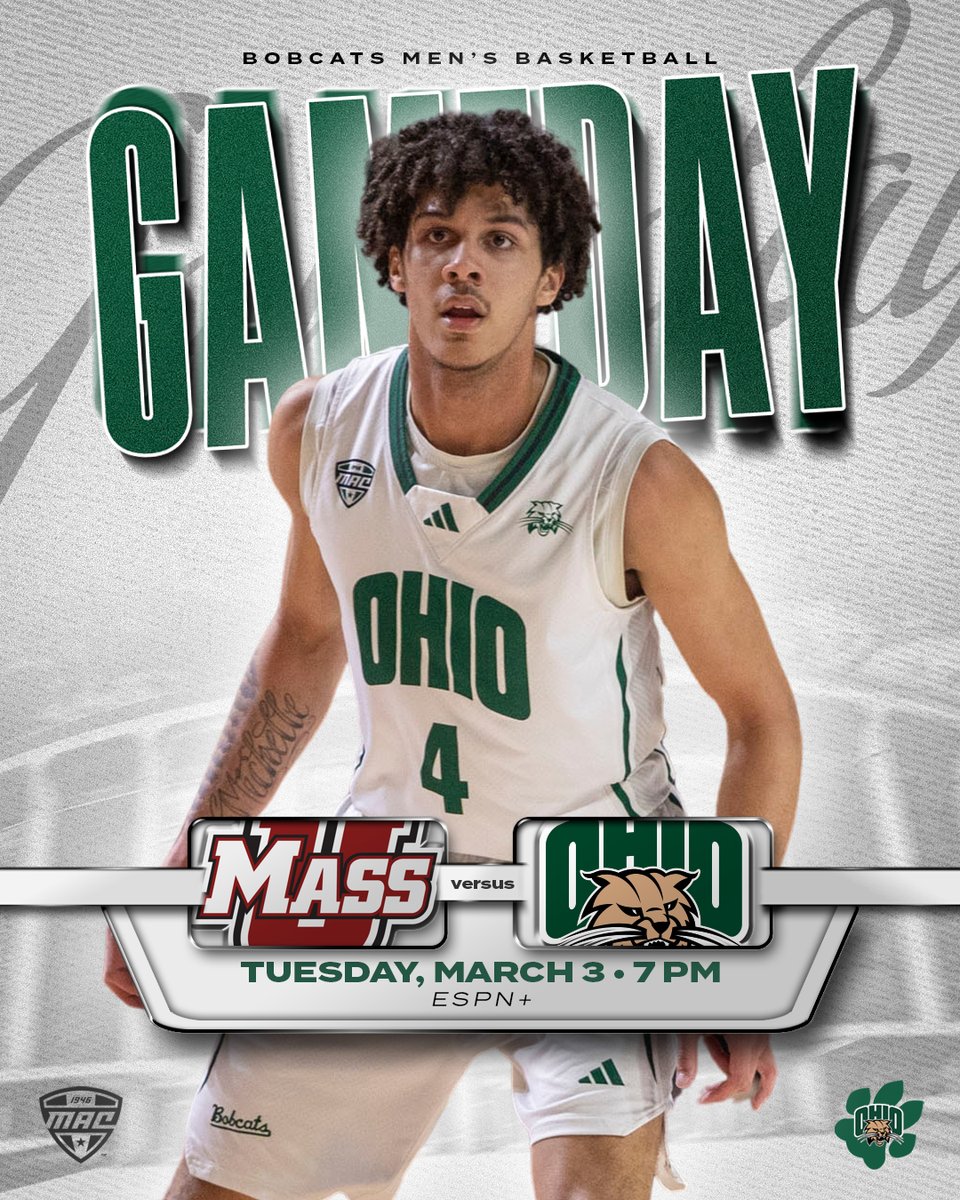 OhioMBasketball's tweet photo. 𝗧𝗵𝗲 𝗕𝗼𝗯𝗰𝗮𝘁𝘀 𝗮𝗿𝗲 𝗯𝗮𝗰𝗸 𝗼𝗻 𝘁𝗵𝗲 𝗥𝗼𝗮𝗱 😼✈️

🆚 UMass
📍 Amherst, Mass.
🏟️ Mullins Center
⏱️ 7 PM ET
📺 ESPN+ https://t.co/lnQQQ0y13l
📻 The Varsity Network https://t.co/rITo6dojz8
📈 https://t.co/5C9lFywseM

#OUohyeah https://t.co/NVaP8X2mpO