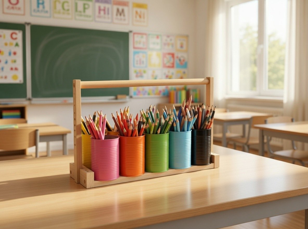 comoserecicla's tweet image. Transformamos basura en tesoro! ♻️✏️ Los peques de la escuela hicieron sus propios ‘Mateítos’ con latas de conserva recicladas: pintadas de colores, con asa para crayones y lápices. ¡Orden y creatividad zero waste! 🌈
#ReciclajeCreativo #DIYEscolar #UpcyclingNiños #ZeroWaste”