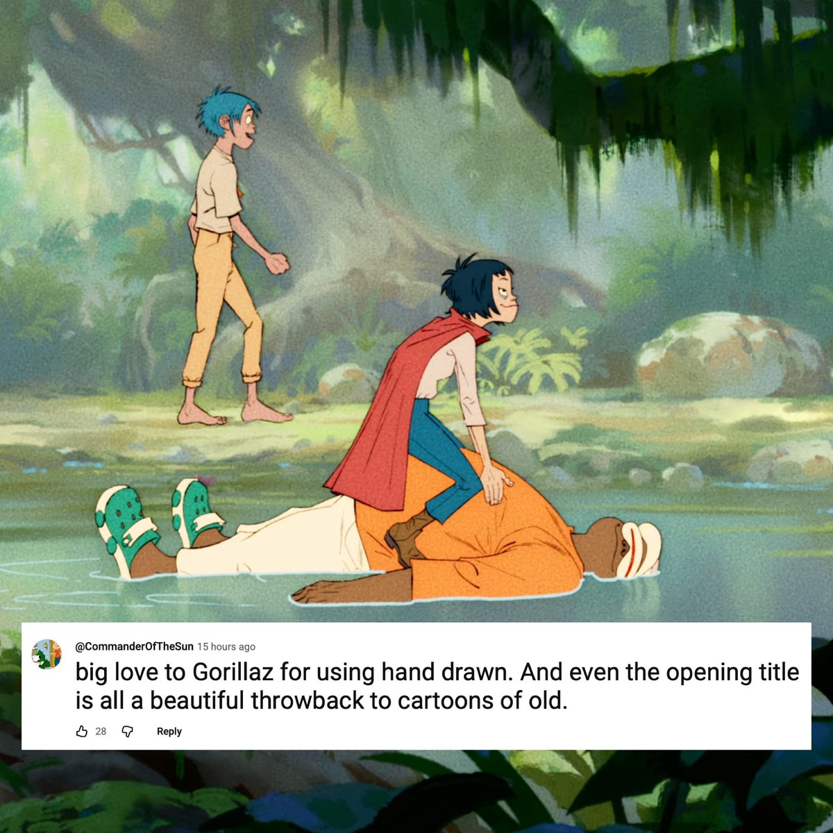NotByAIBadge's tweet photo. Gorillaz's new MV is still 2D hand drawn animation....and the internet loves it! #NotByAI

Read the comments ➡️ https://t.co/T46nNAlr6q